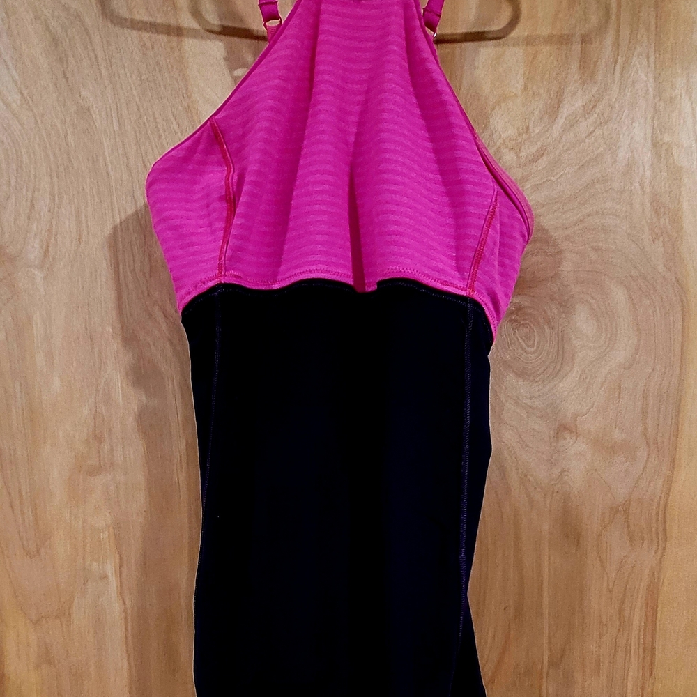 lululemon athletica Pink and Black Tank Top
